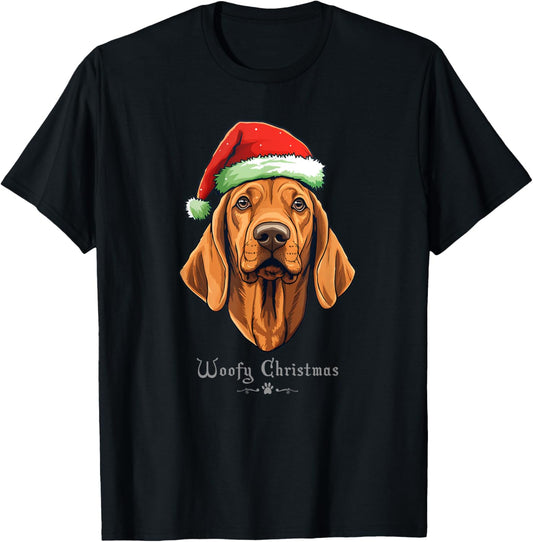 Redbone Coonhound Dog Funny Woofy Christmas Simple Design Women Kids T-Shirt - T-Shirt | Black