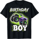 Birthday Boy Monster Truck Birthday Party Gift Boys Kids T-Shirt - T-Shirt | Black