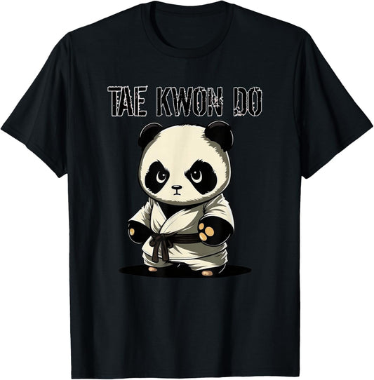 Panda Taekwondo - Cute Korean Martial Arts Panda T-Shirt - T-Shirt | Black