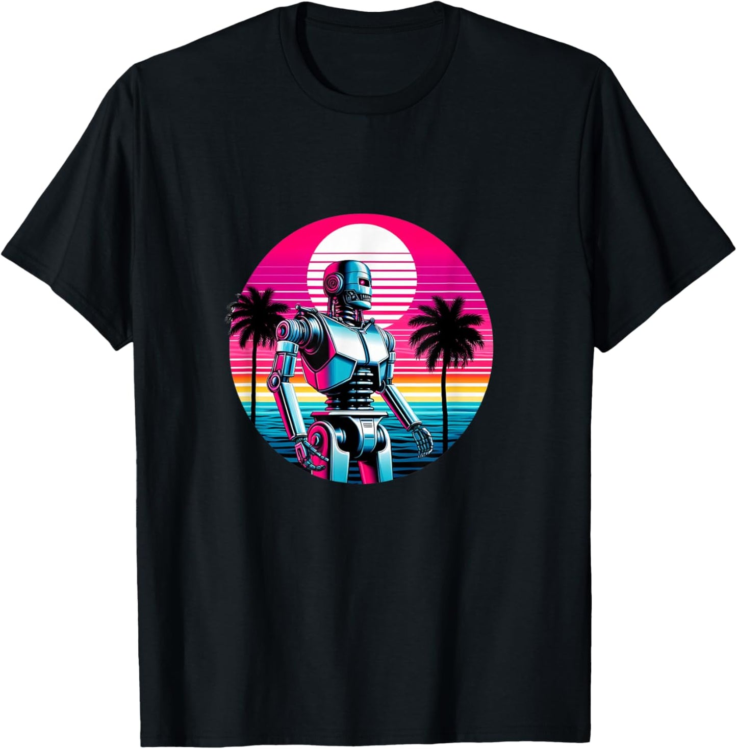 Robotics Retro Robot Machine Engineer Robots Mom Dad Kids T-Shirt - T-Shirt | Black