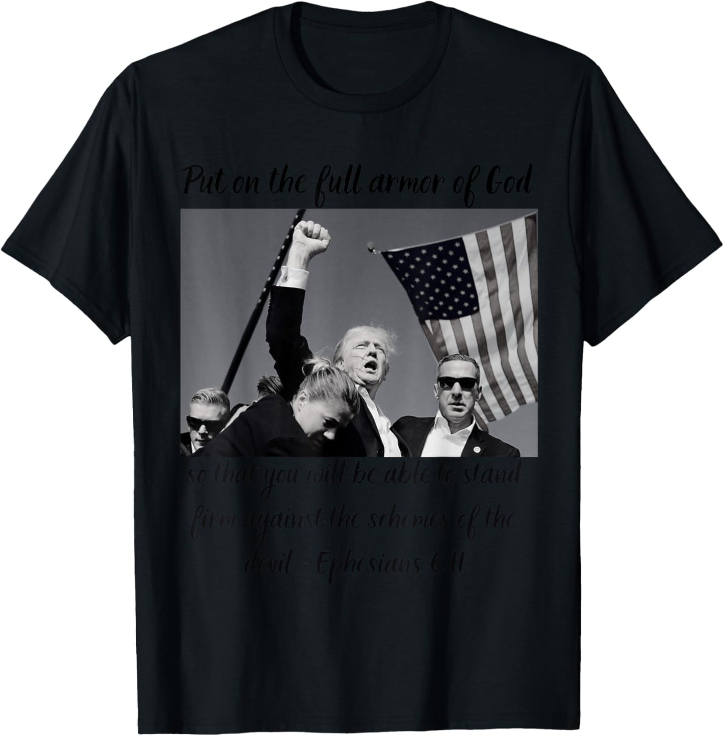 Donald Trump Fist Pump Flag 7 13 T-Shirt - T-Shirt | Black