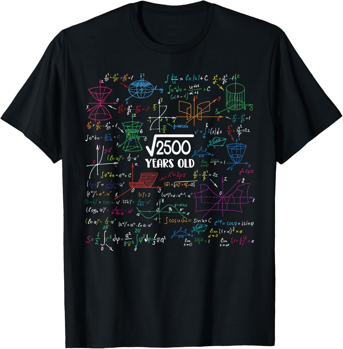Square Root of 2500 - 50 Year Old Math Lovers 50th Birthday T-Shirt - T-Shirt | Black