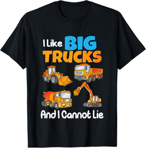 I Like Big Trucks And I Cannot Lie Kids Boys Girls Toddlers T-Shirt - T-Shirt | Black