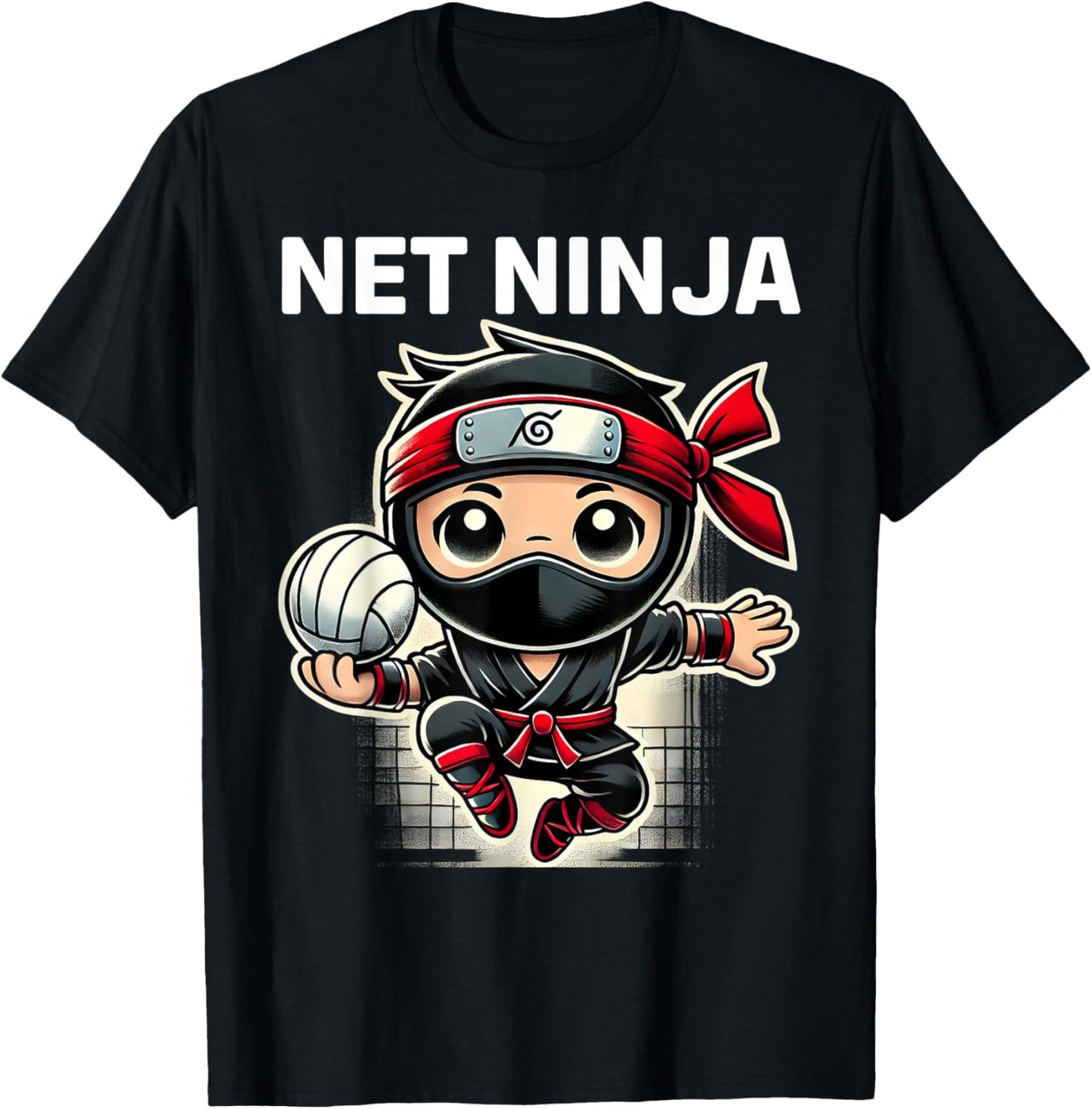 Net Ninja Volleyball Martial Arts Sport T-Shirt - T-Shirt | Black