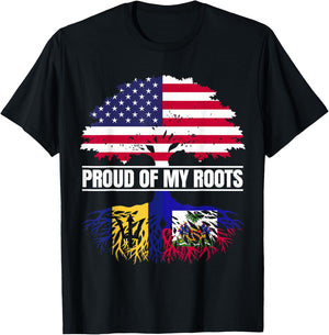 Barbados Haiti Heritage Proud of my Roots Bajan Haitian T-Shirt - T-Shirt | Black