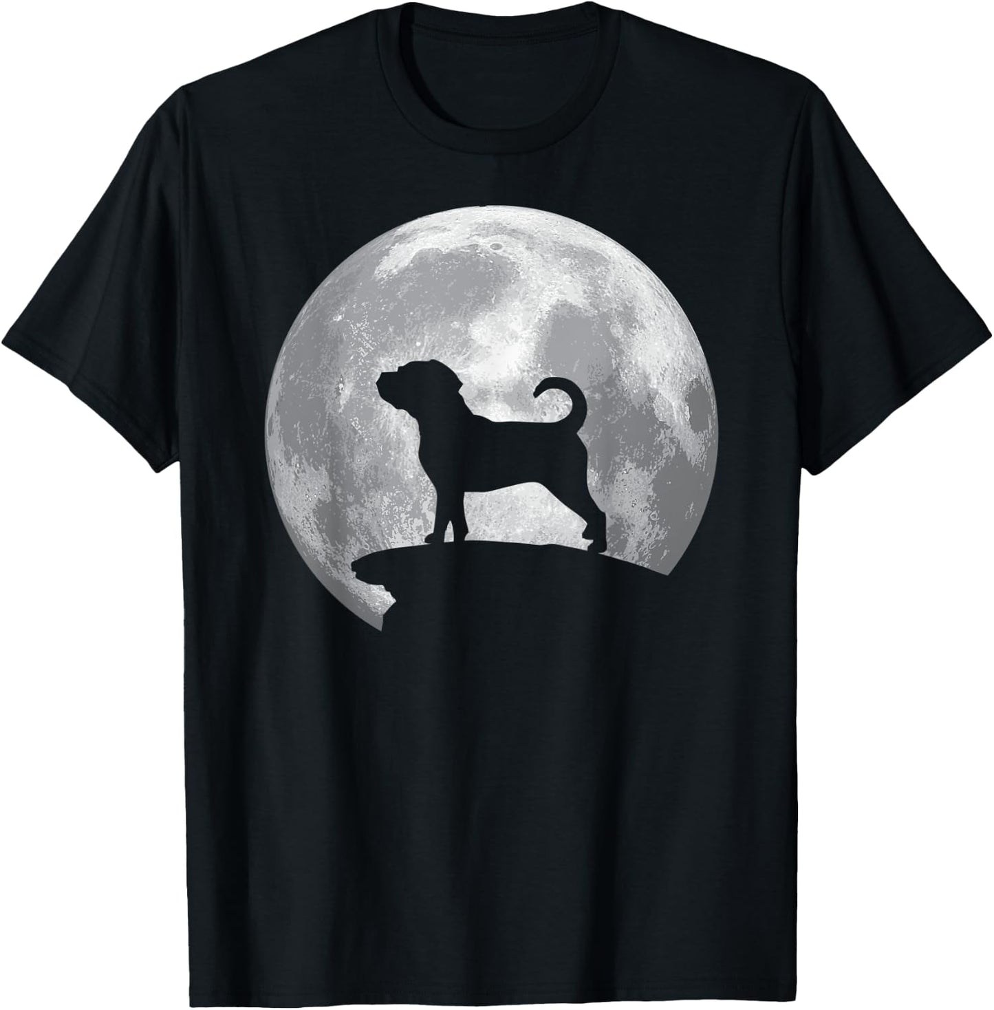 CHUG Dog And Moon Vintage Halloween Costume Men Women Kids T-Shirt - T-Shirt | Black