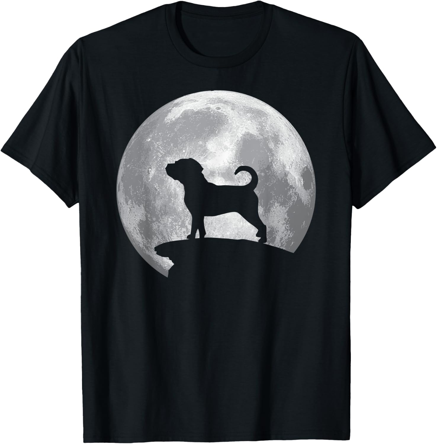 CHUG Dog And Moon Vintage Halloween Costume Men Women Kids T-Shirt - T-Shirt | Black