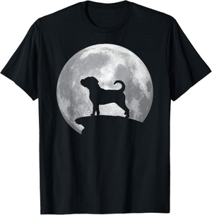 CHUG Dog And Moon Vintage Halloween Costume Men Women Kids T-Shirt - T-Shirt | Black