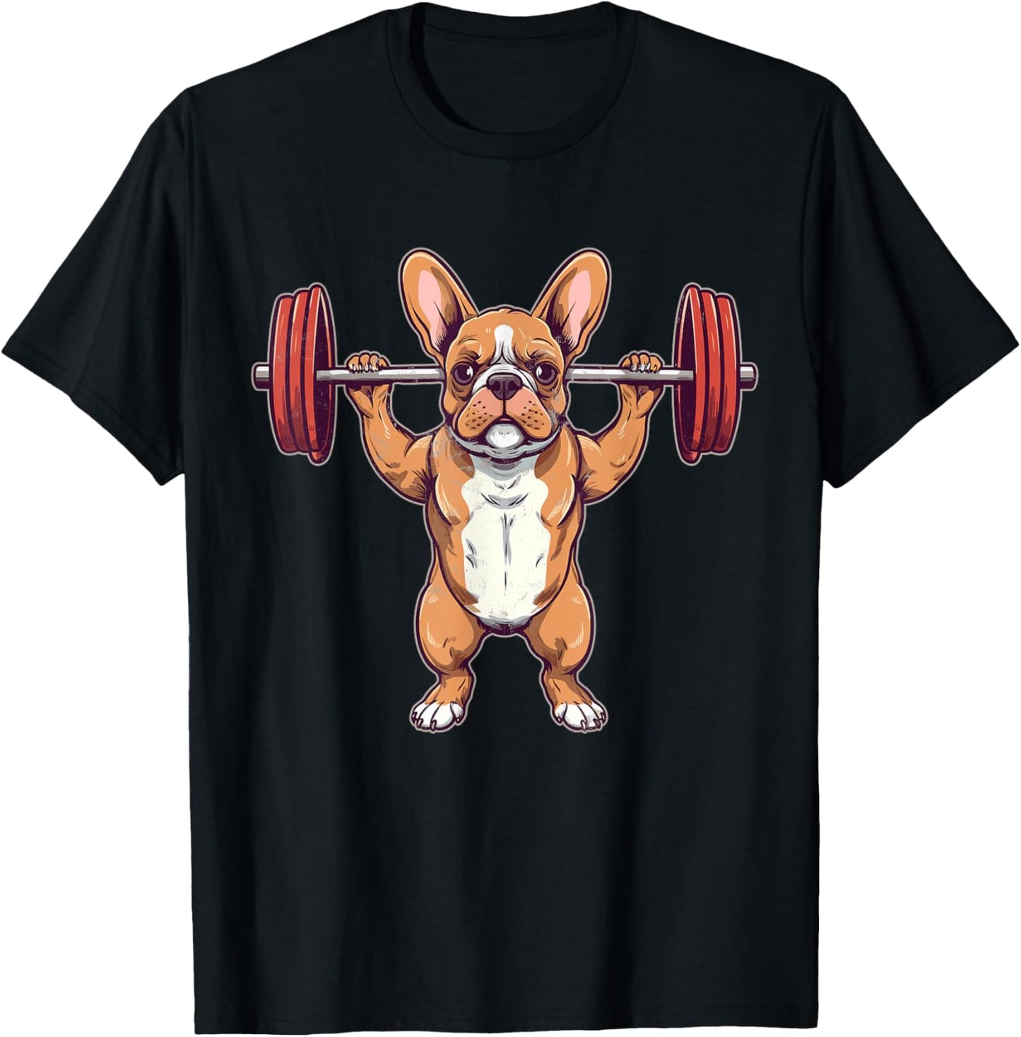 French Bulldog Weightlifting Funny Deadlift Men Fitness Gym T-Shirt - T-Shirt | Black