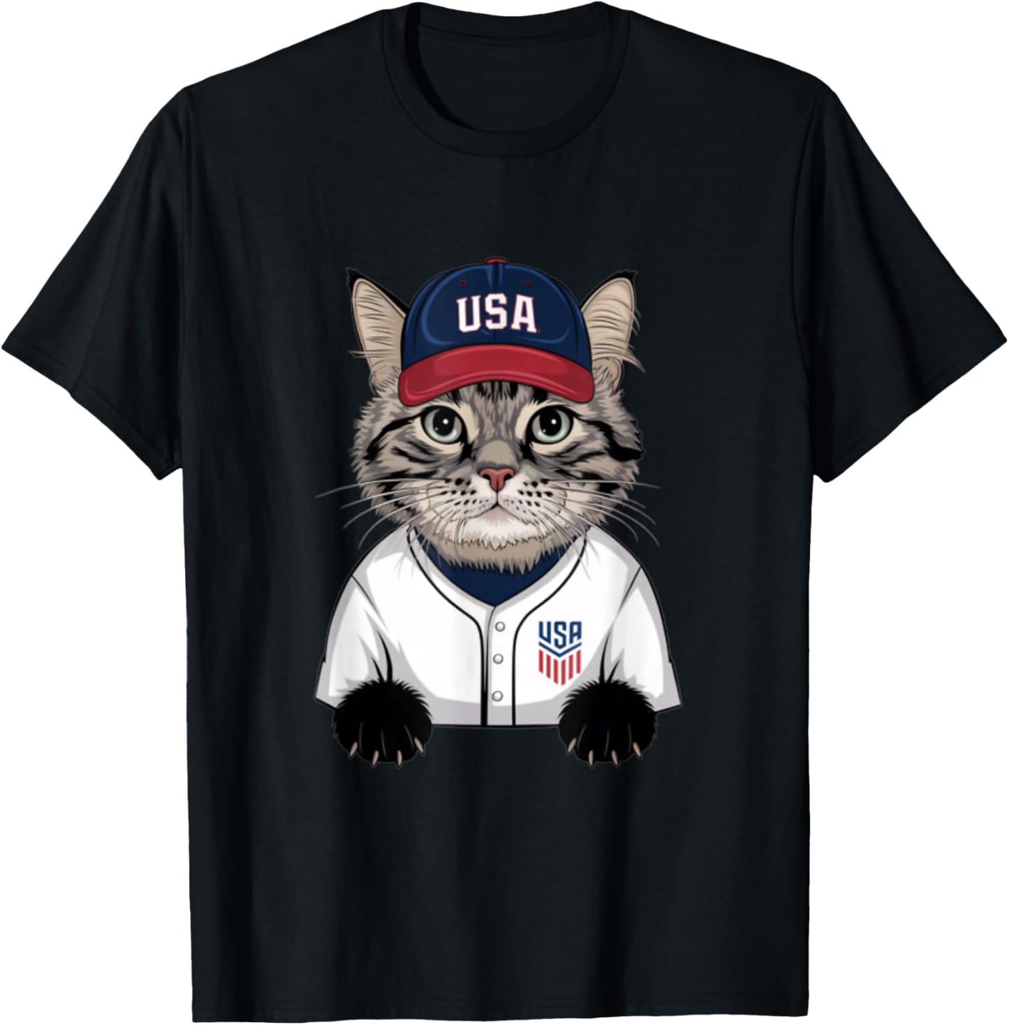 Baseball Cat Baseball Player Baseball Meme T-Shirt - T-Shirt | Black