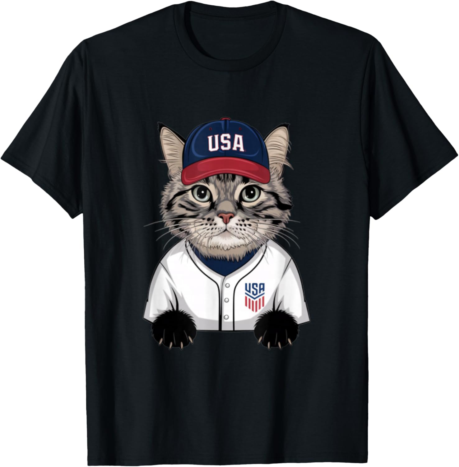 Baseball Cat Baseball Player Baseball Meme T-Shirt - T-Shirt | Black