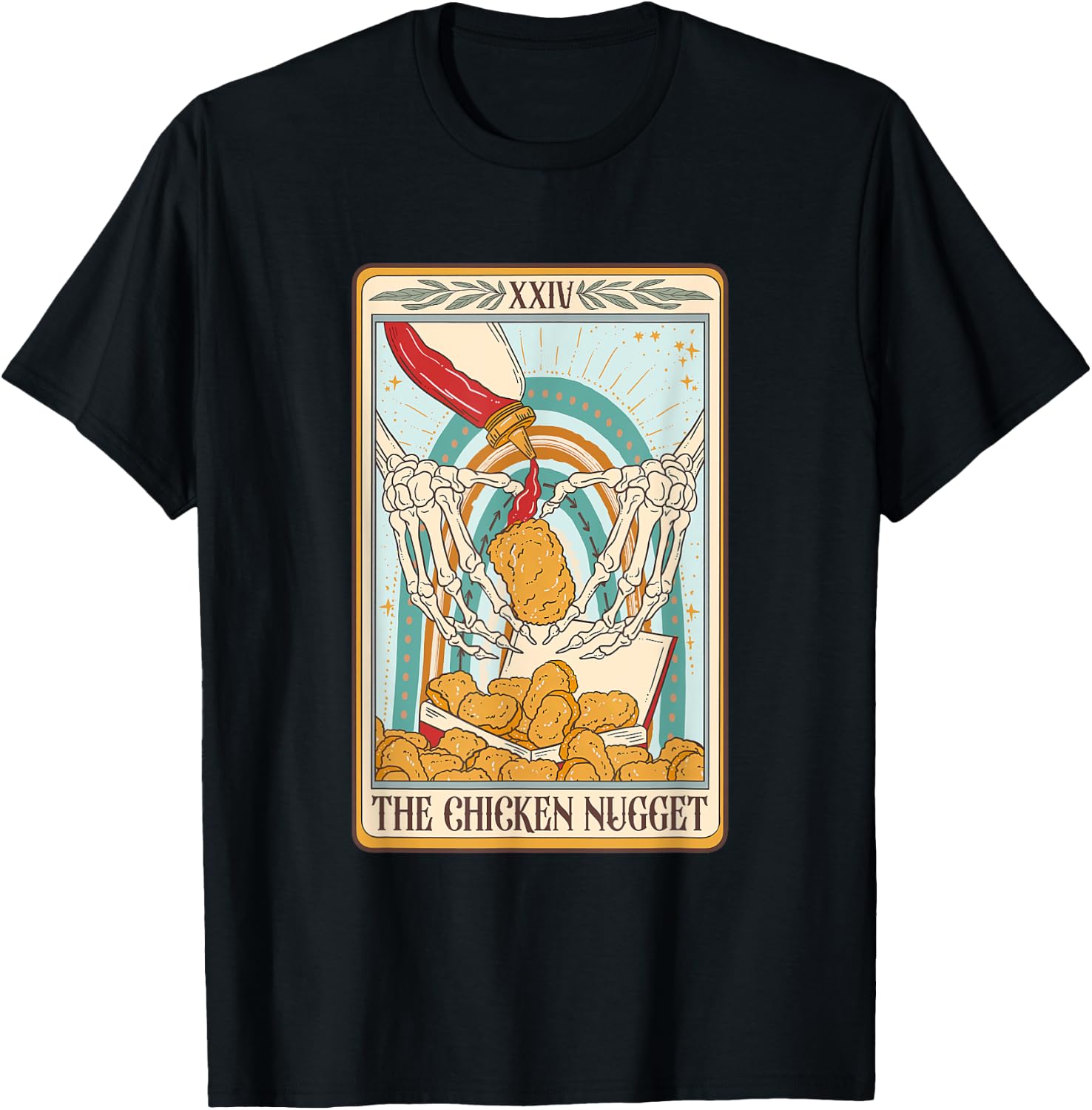 The Chicken Nugget Tarot Card Chicken Nugget Lover Mystical T-Shirt - T-Shirt | Black