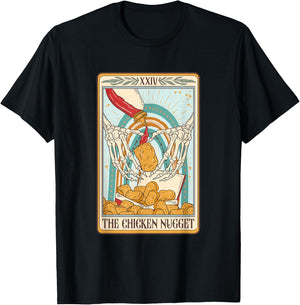 The Chicken Nugget Tarot Card Chicken Nugget Lover Mystical T-Shirt - T-Shirt | Black