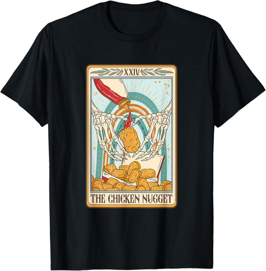 The Chicken Nugget Tarot Card Chicken Nugget Lover Mystical T-Shirt - T-Shirt | Black