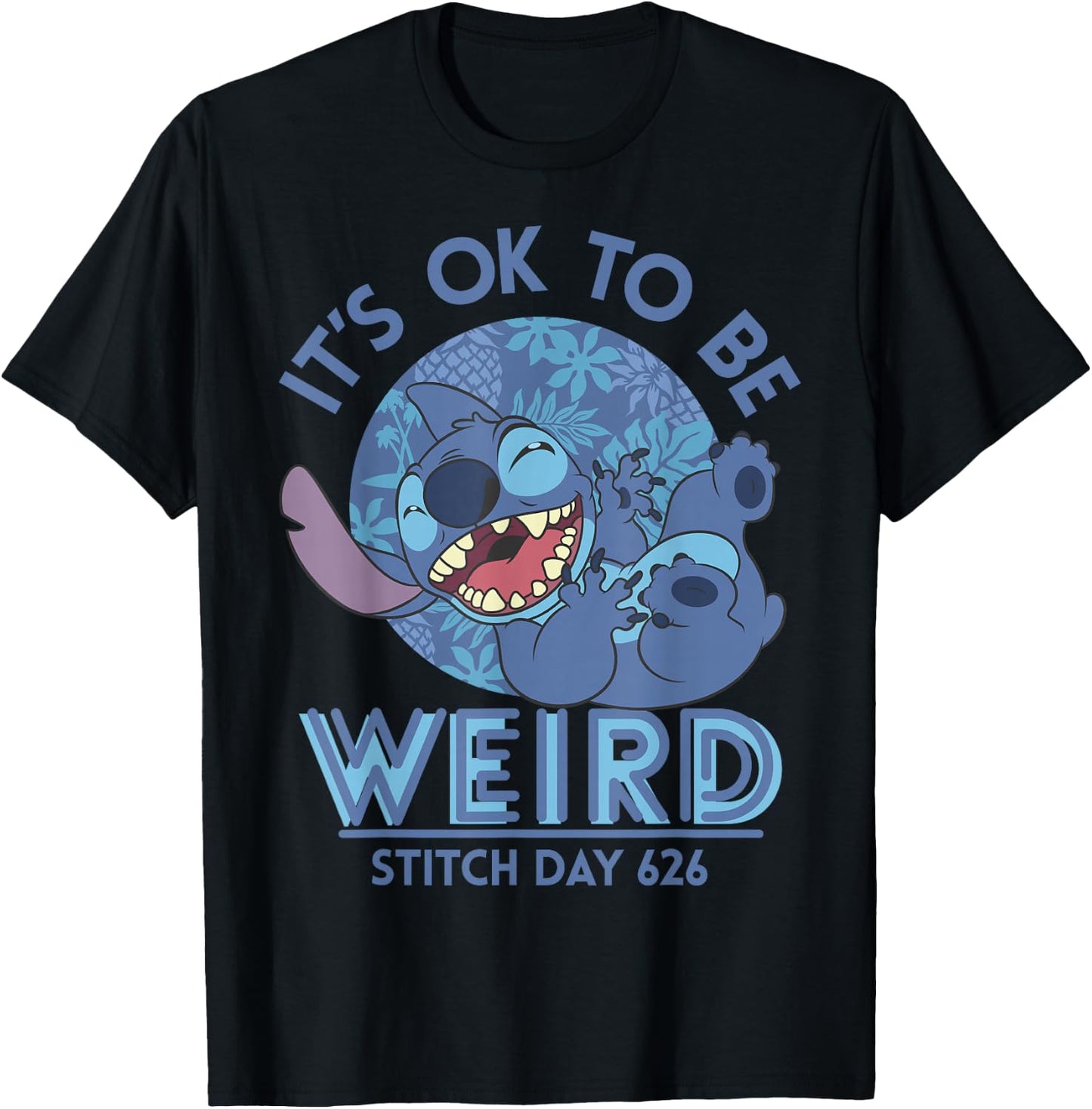 Disney Lilo & Stitch 626 Stitch Day It's OK To Be Weird Short Sleeve T-Shirt - T-Shirt | Black