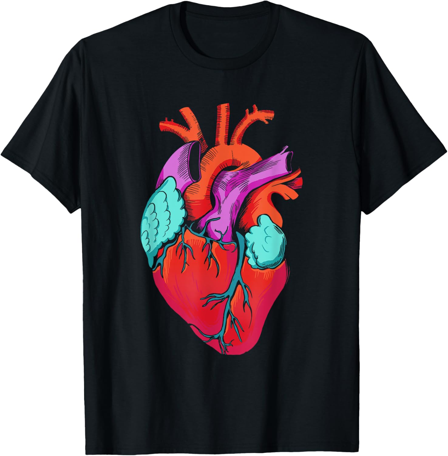 Anatomical Heart Vintage Heart Anatomy T-Shirt - T-Shirt | Black