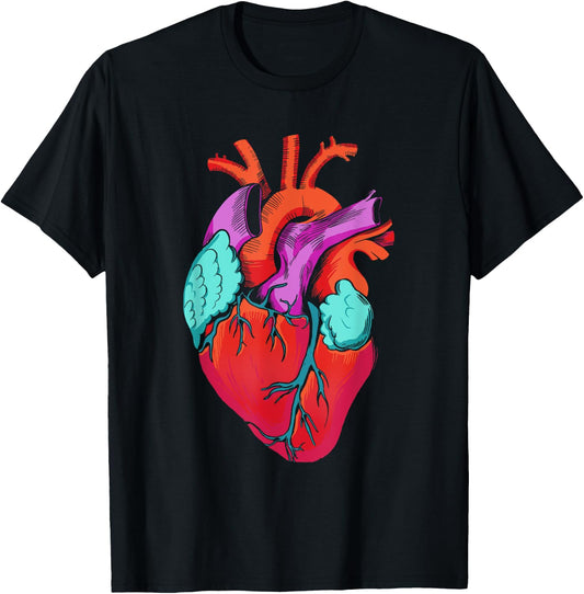 Anatomical Heart Vintage Heart Anatomy T-Shirt - T-Shirt | Black