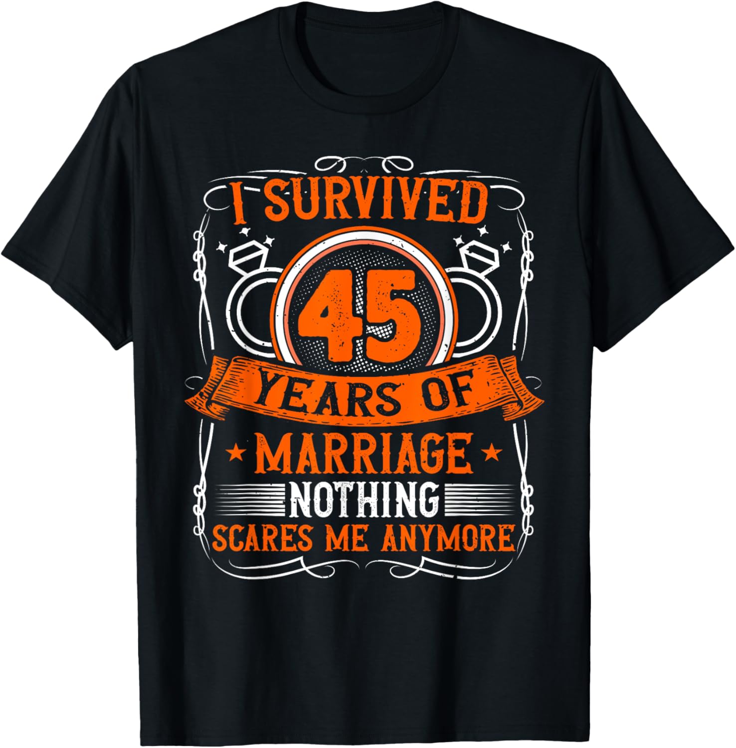 45th Wedding Anniversary, 45 Years Married, Husband & Wife T-Shirt - T-Shirt | Black