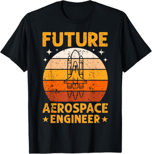 Future Aerospace Engineer Fun Rocket Science Kids Boys Girls T-Shirt - T-Shirt | Black