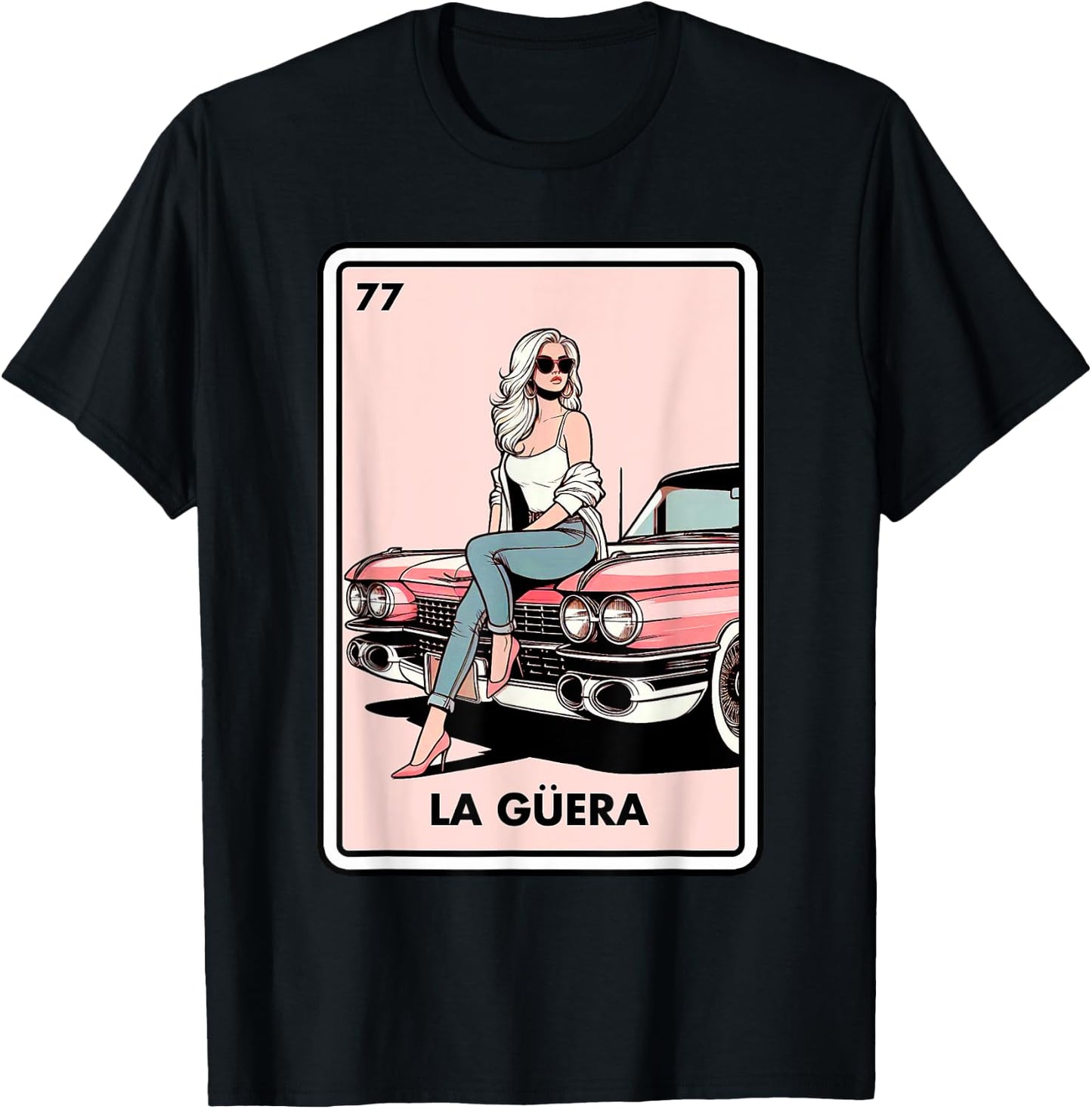Mexican Chicana Chingona Girls La Guera Mexican Bingo Card T-Shirt - T-Shirt | Black