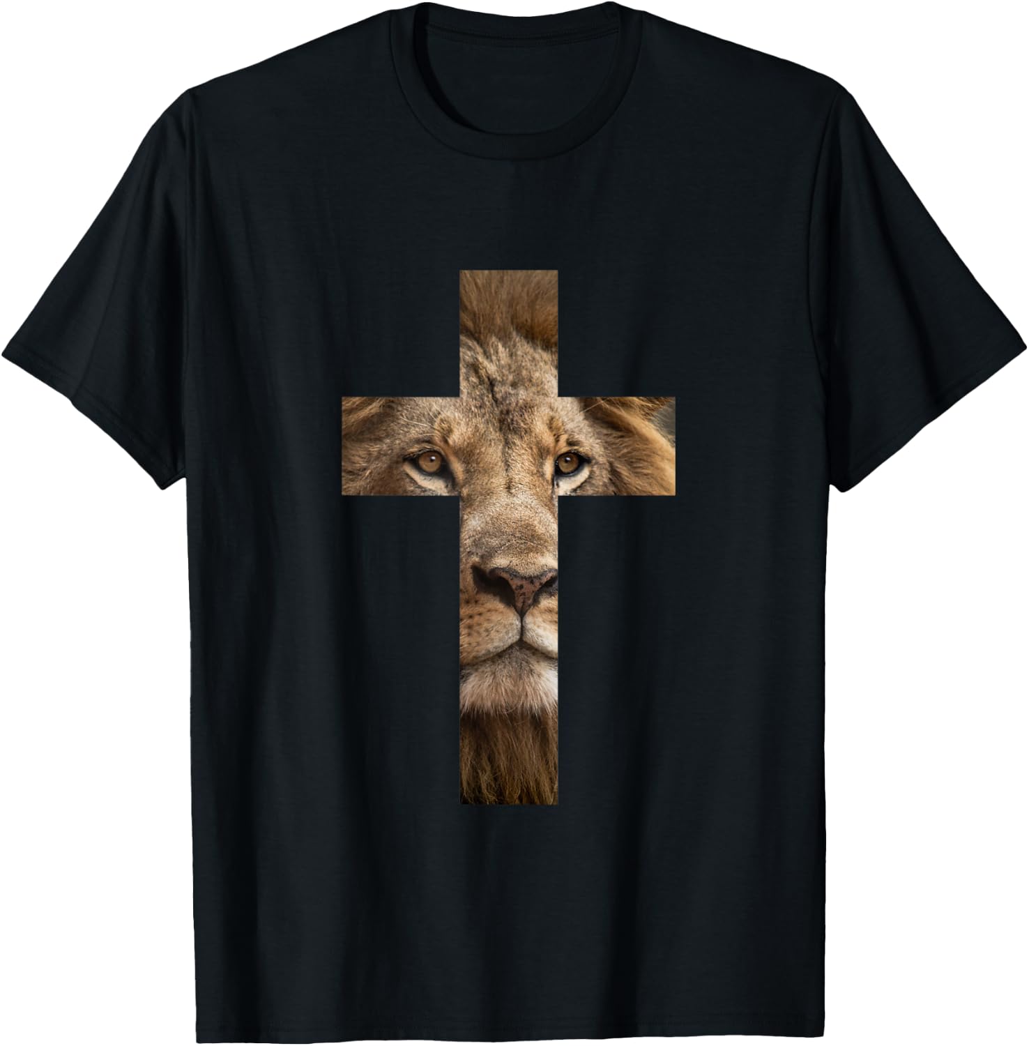 Lion Cross King Lord Jesus Bible Judah T-Shirt - T-Shirt | Black