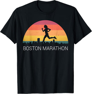 Boston 26.2 Miles 2021 Marathon Running Friend Support Gifts T-Shirt - T-Shirt | Black