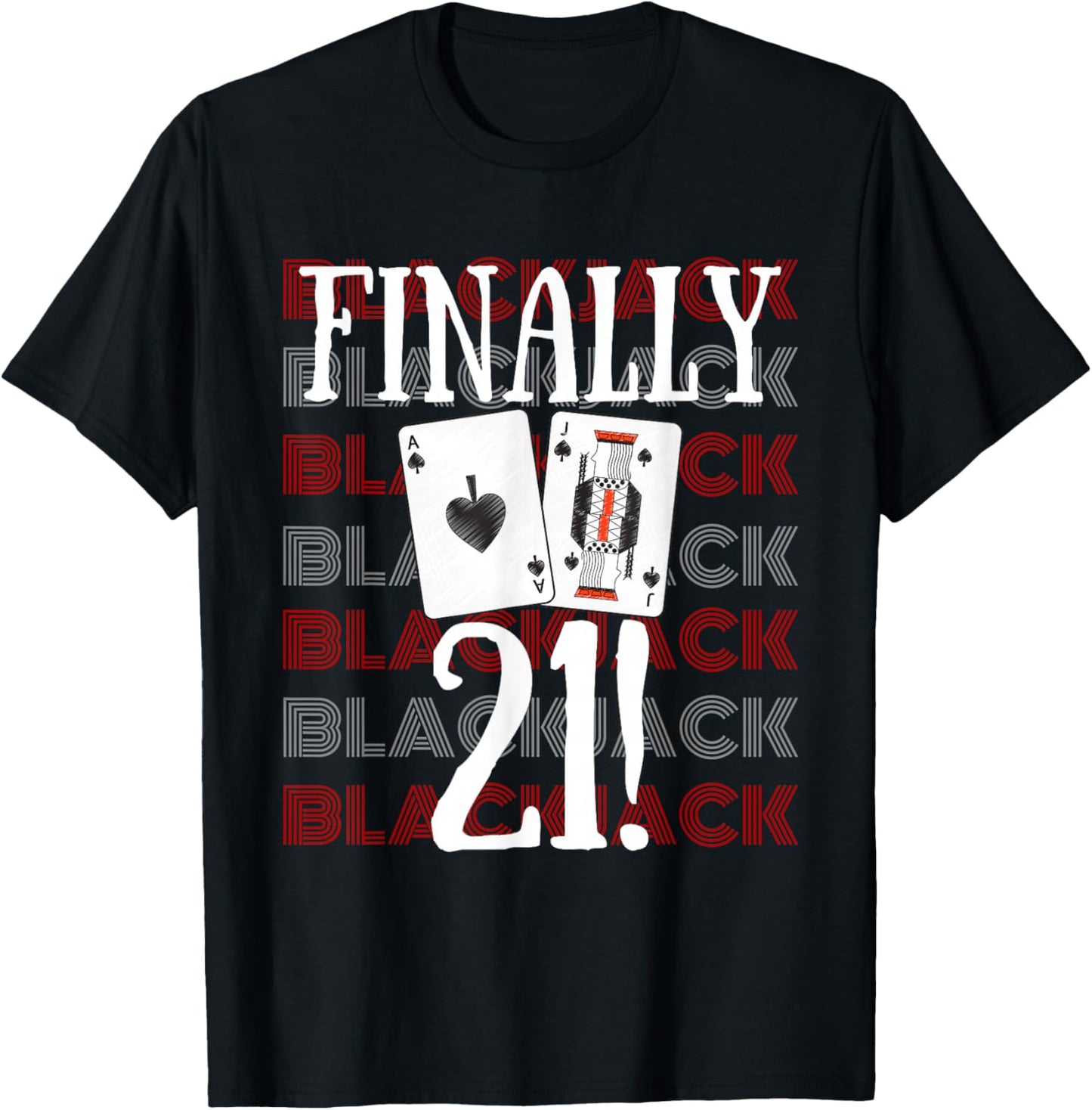 21st Birthday Las Vegas Casino Gambling Blackjack T-Shirt - T-Shirt | Black