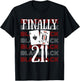 21st Birthday Las Vegas Casino Gambling Blackjack T-Shirt - T-Shirt | Black