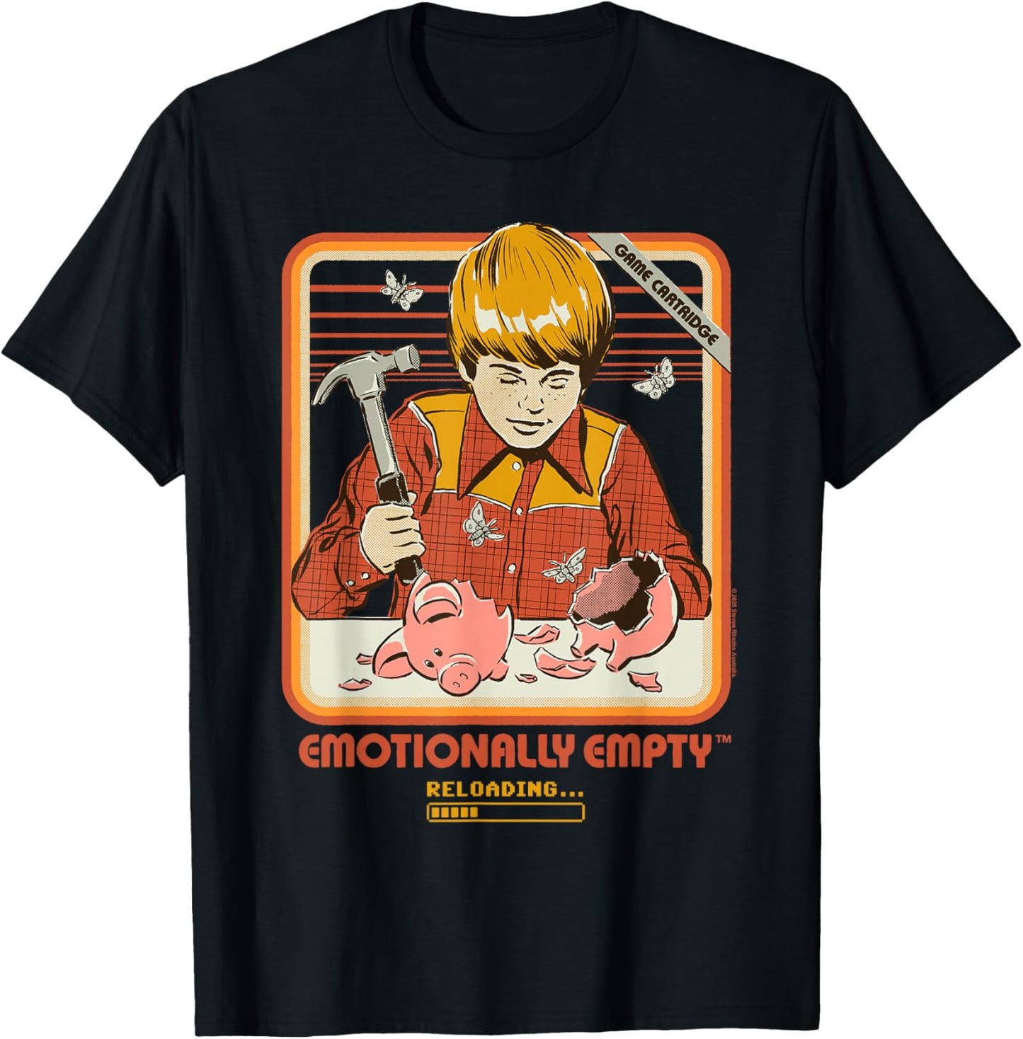 Emotionally Empty Video Game Retro Vintage Funny Adult Humor T-Shirt - T-Shirt | Black