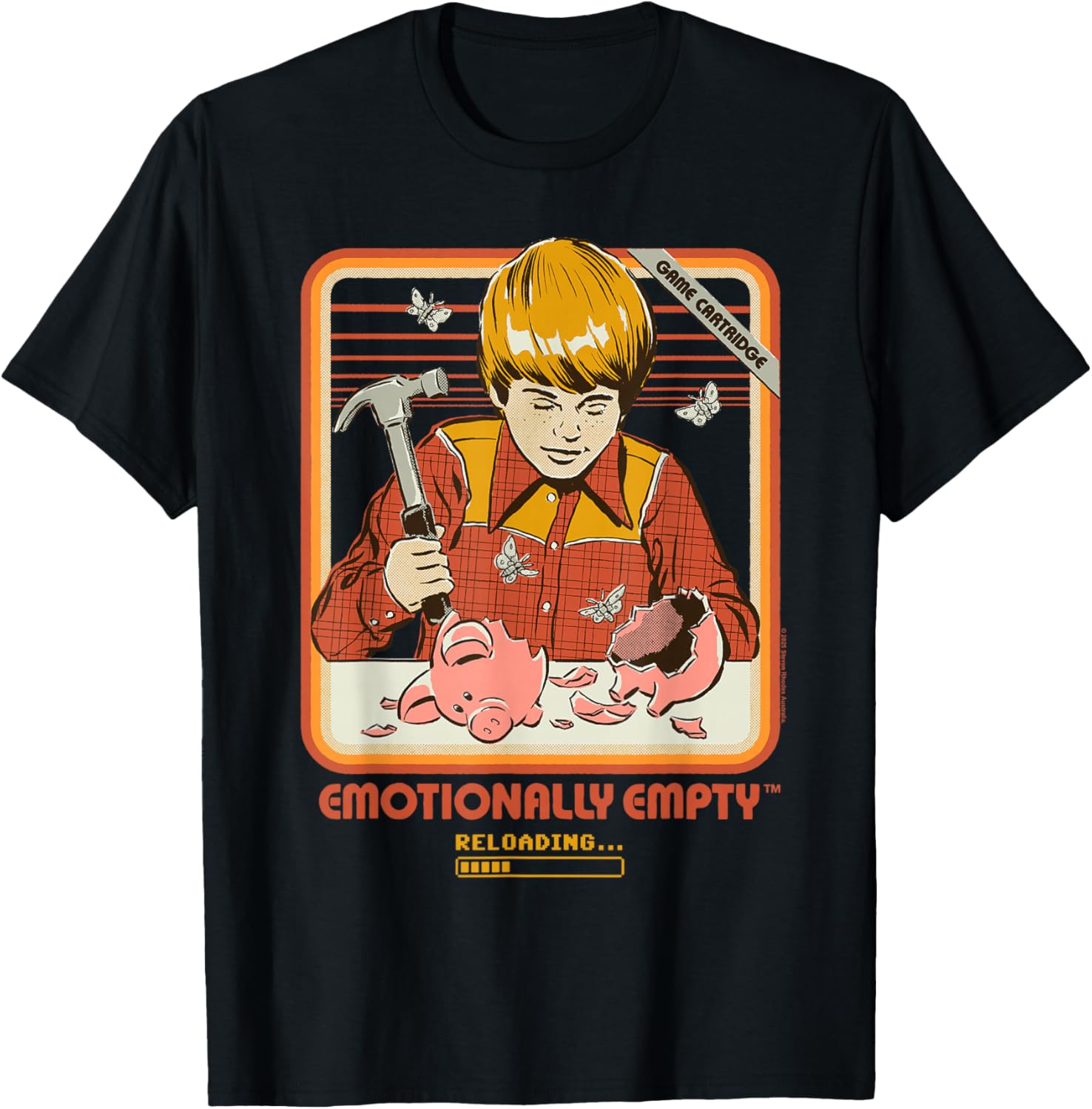 Emotionally Empty Video Game Retro Vintage Funny Adult Humor T-Shirt - T-Shirt | Black
