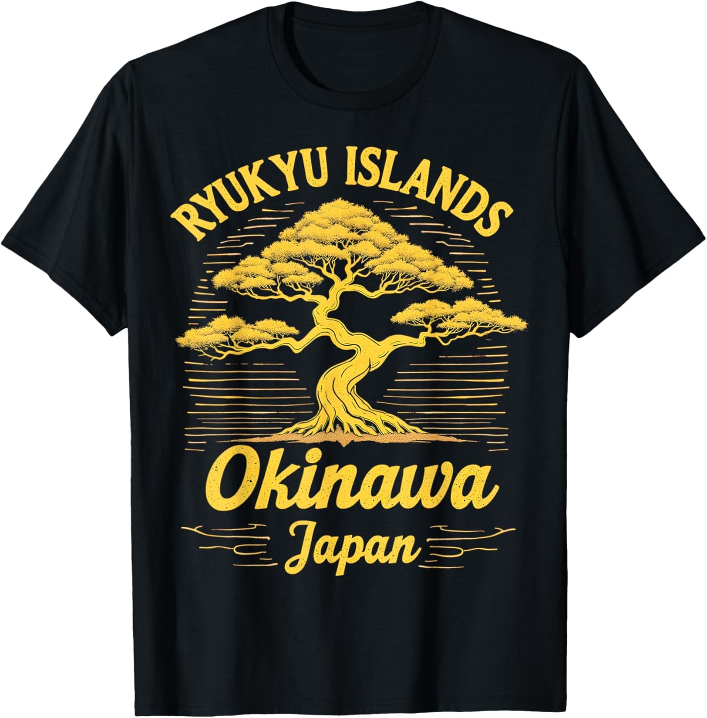 Ryukyu Islands Okinawa Japan Bonsai Art T-Shirt - T-Shirt | Black