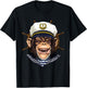 Boat Captain Monkey Boat Lover Owners Sailor Monkey Lover T-Shirt - T-Shirt | Black