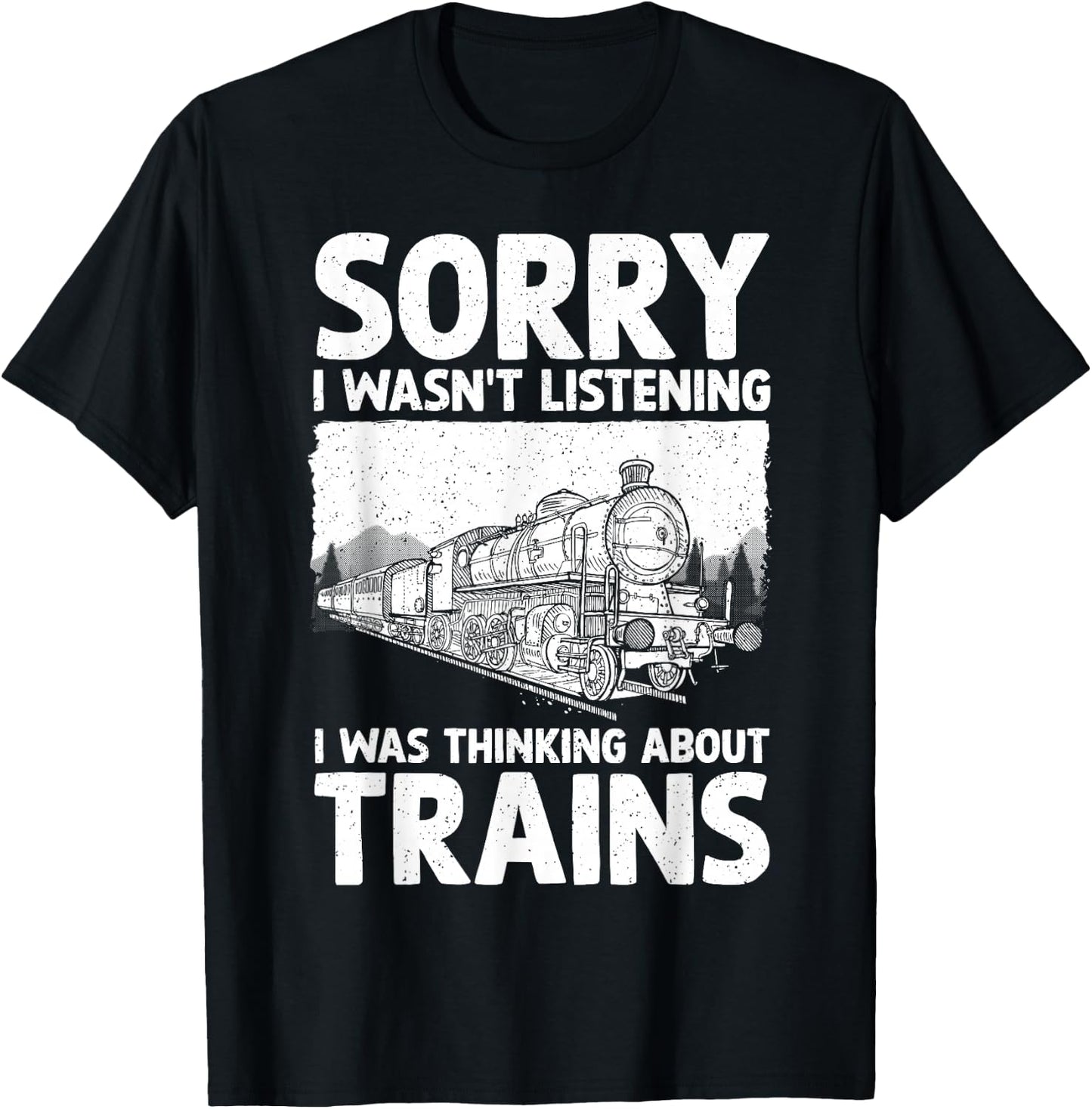 Cool Train Art Women Railroad Crossing Train Lovers T-Shirt - T-Shirt | Black