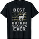 Best Bucking Grandpa Ever Camouflage US Flag Deer Hunting T-Shirt - T-Shirt | Black