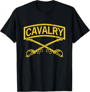 Cavalry Branch Insignia - CAV Scout 19 Delta - 19D - Army T-Shirt - T-Shirt | Black