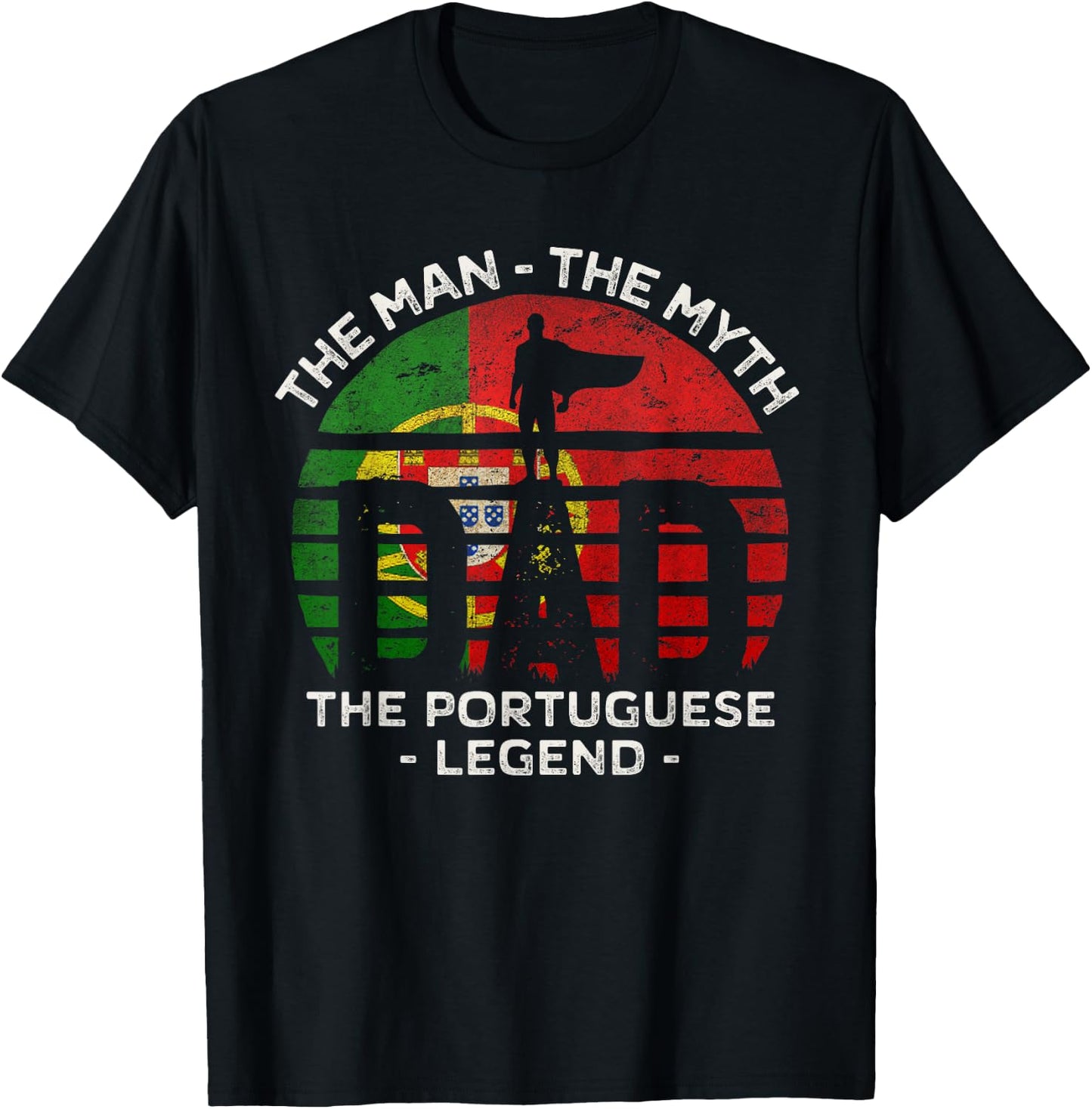 Dad The Man The Myth The Portuguese Legend Portugal Vintage T-Shirt - T-Shirt | Black