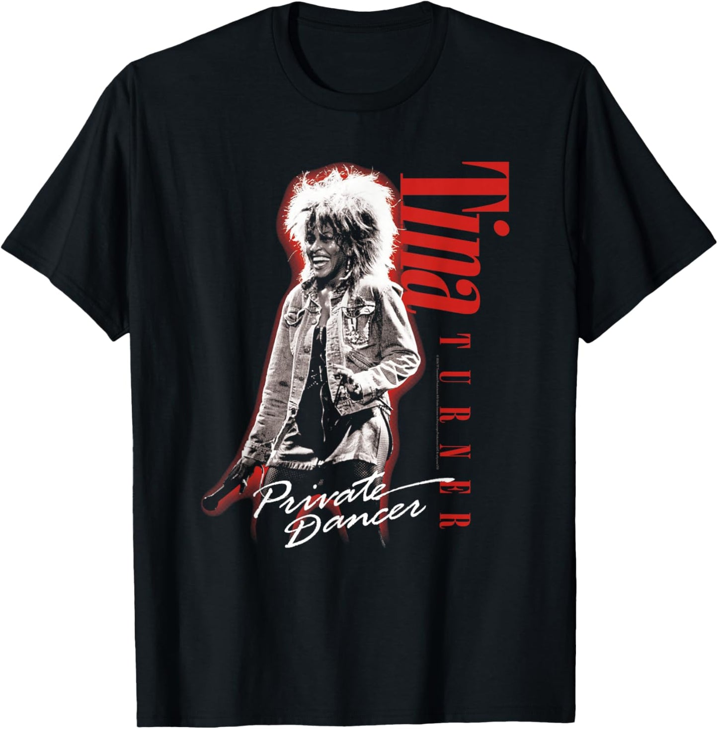 Tina Turner Private Dancer Red Glow T-Shirt - T-Shirt | Black