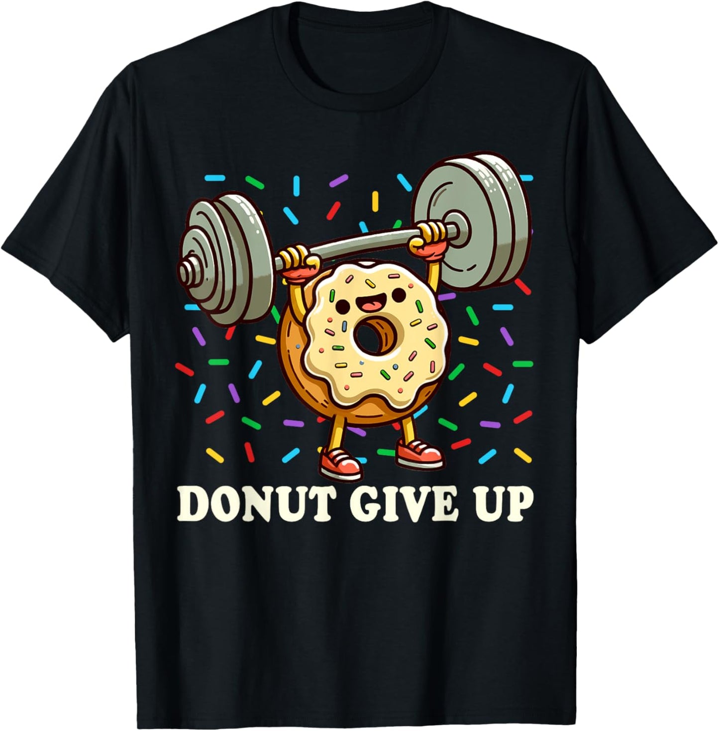 Weightlifting - Funny Fitness Workout Gym Donut Lover T-Shirt - T-Shirt | Black