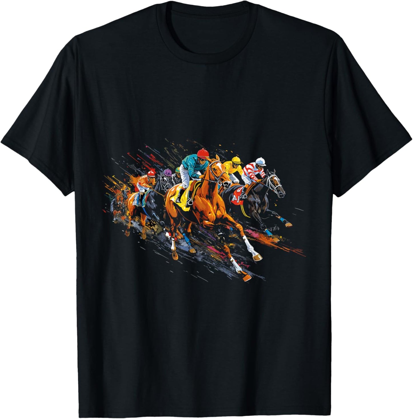 Funny Horse Racing Jockey Racer Derby Rider Race Track T-Shirt - T-Shirt | Black