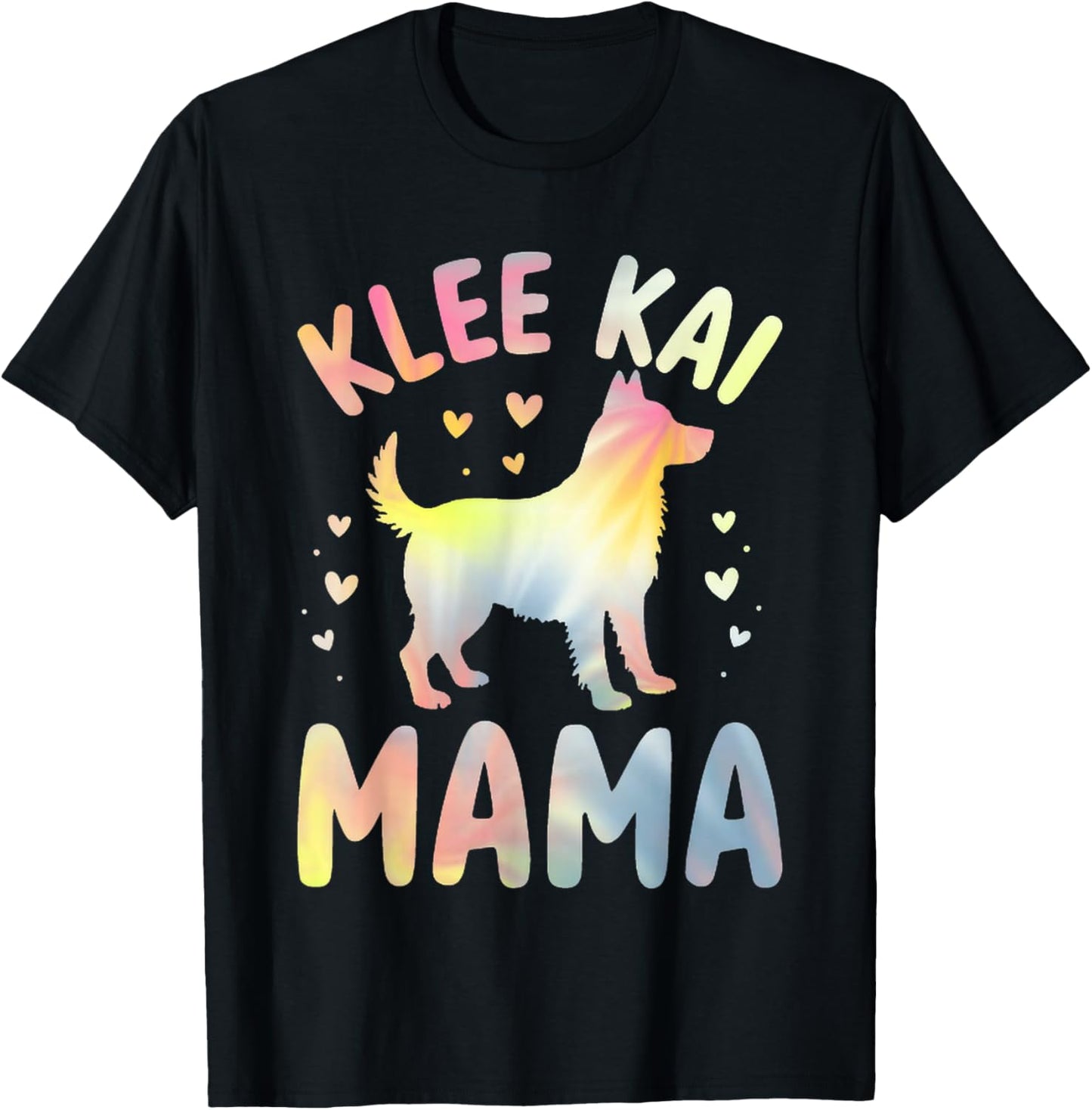 That says Klee Kai Mama - Dog Lover Pastel Design T-Shirt - T-Shirt | Black