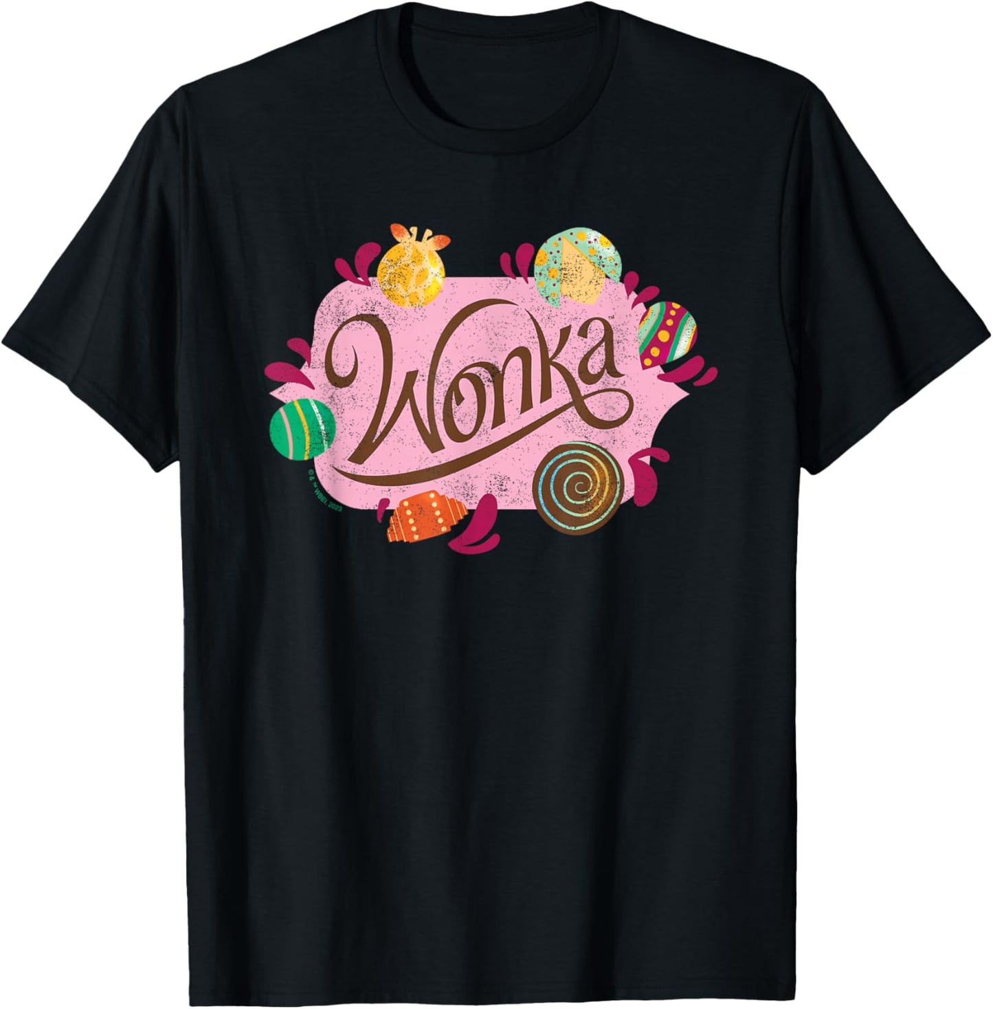 Wonka - Logo & Candy T-Shirt - T-Shirt | Black