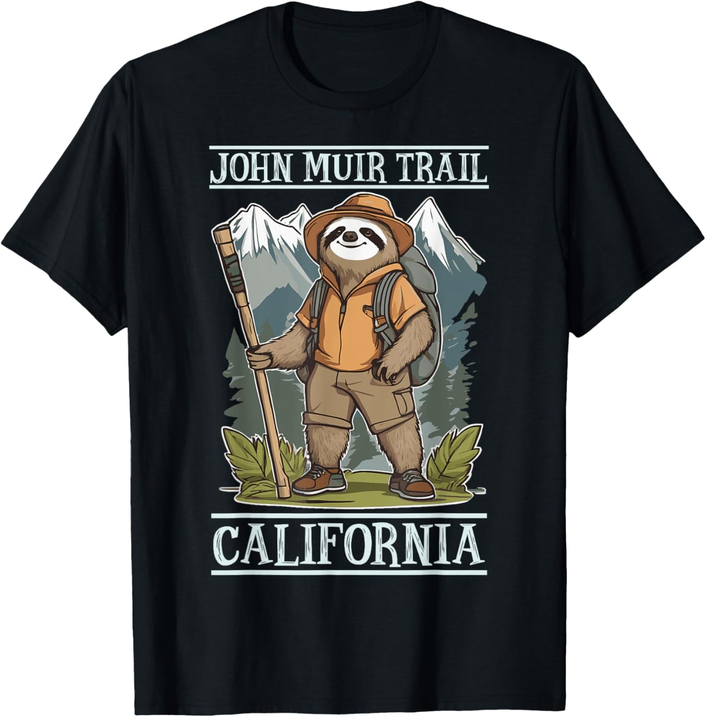 California Hiking Trail John Muir Trail Souvenir Nature Fan T-Shirt - T-Shirt | Black