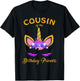 Cousin Of The Unicorn Birthday Princess Matching Family T-Shirt - T-Shirt | Black