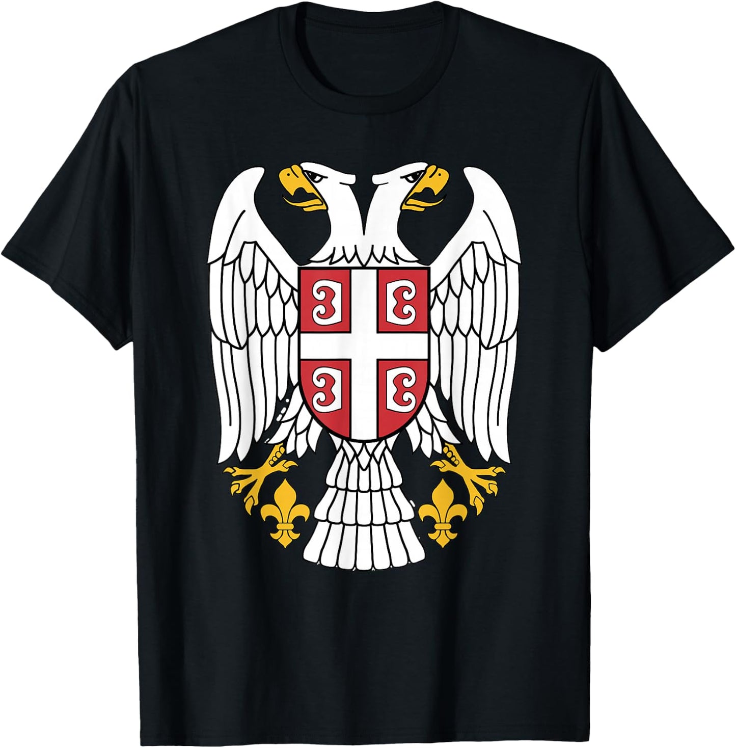 Serbian Eagle srpski Grb Emblem Serbia double-headed eagle T-Shirt - T-Shirt | Black