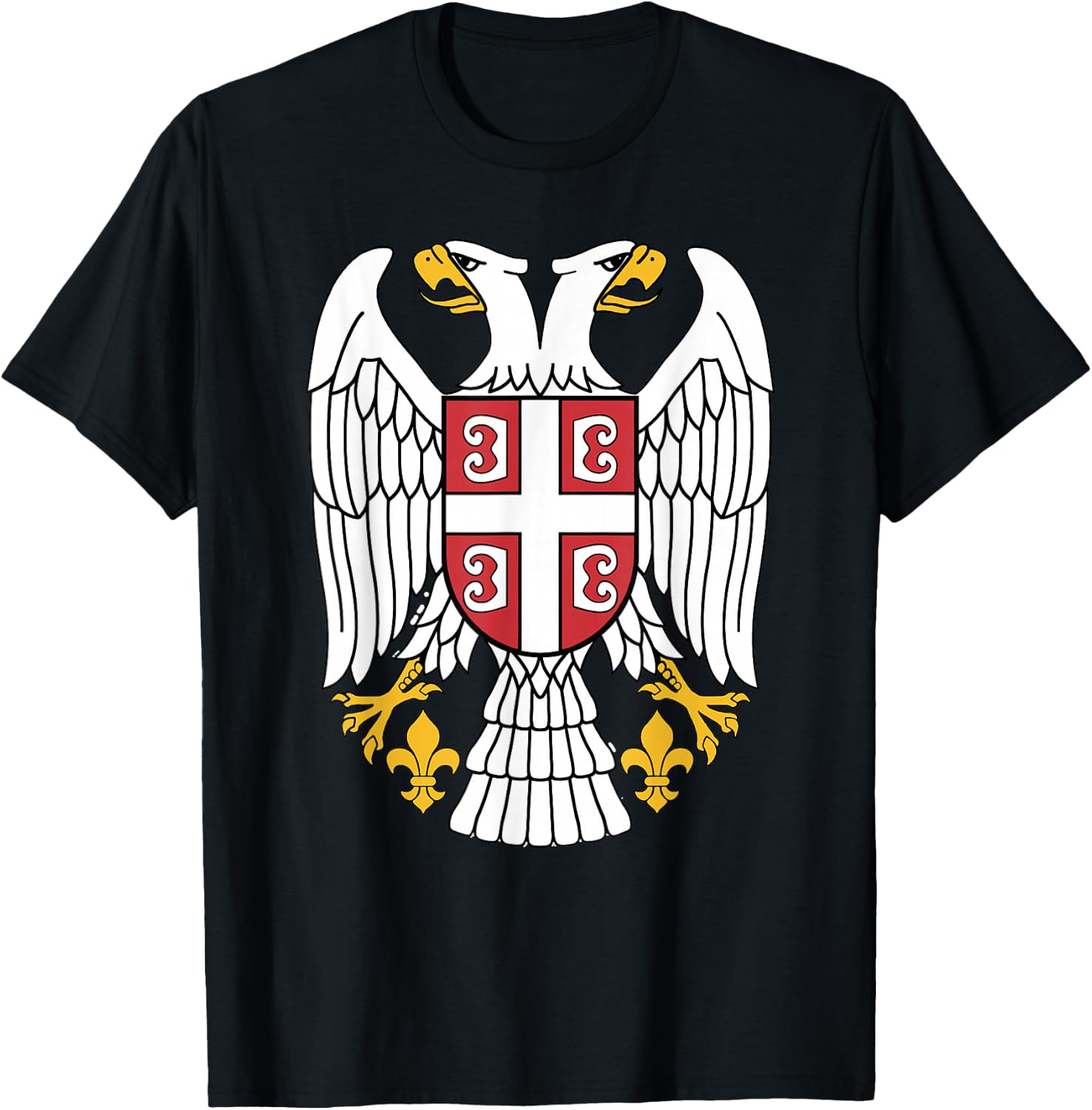 Serbian Eagle srpski Grb Emblem Serbia double-headed eagle T-Shirt - T-Shirt | Black