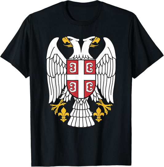 Serbian Eagle srpski Grb Emblem Serbia double-headed eagle T-Shirt - T-Shirt | Black
