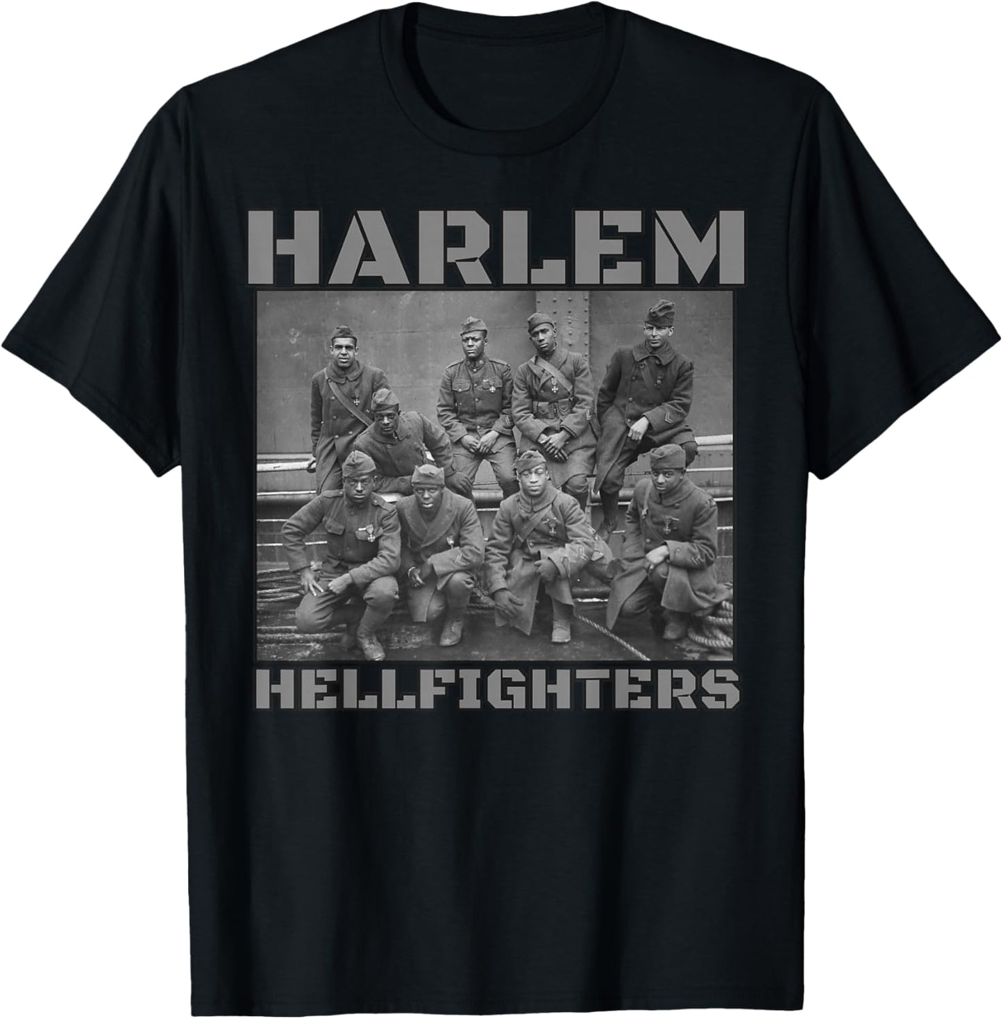 Black Military History USA Black History Harlem Hellfighters T-Shirt - T-Shirt | Black