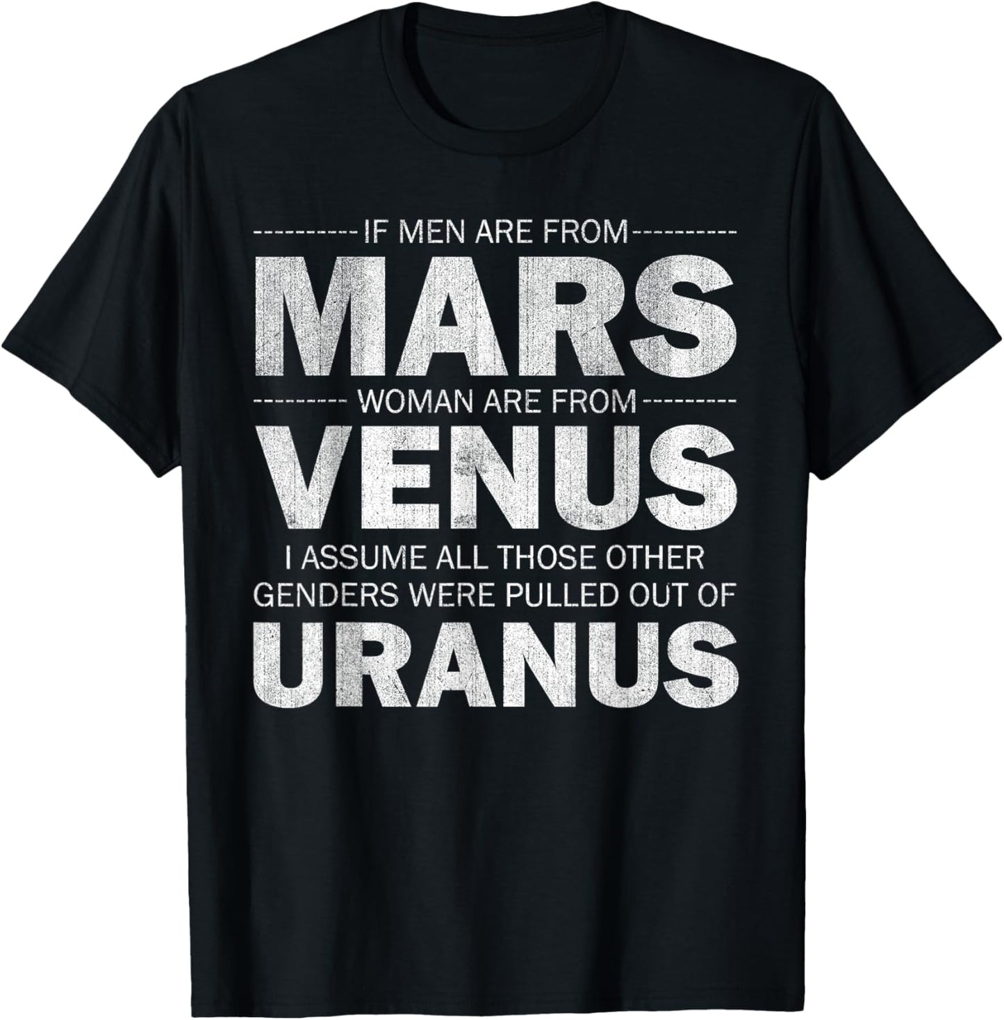 If Men Are From Mars And Women From Venus T-Shirt - T-Shirt | Black