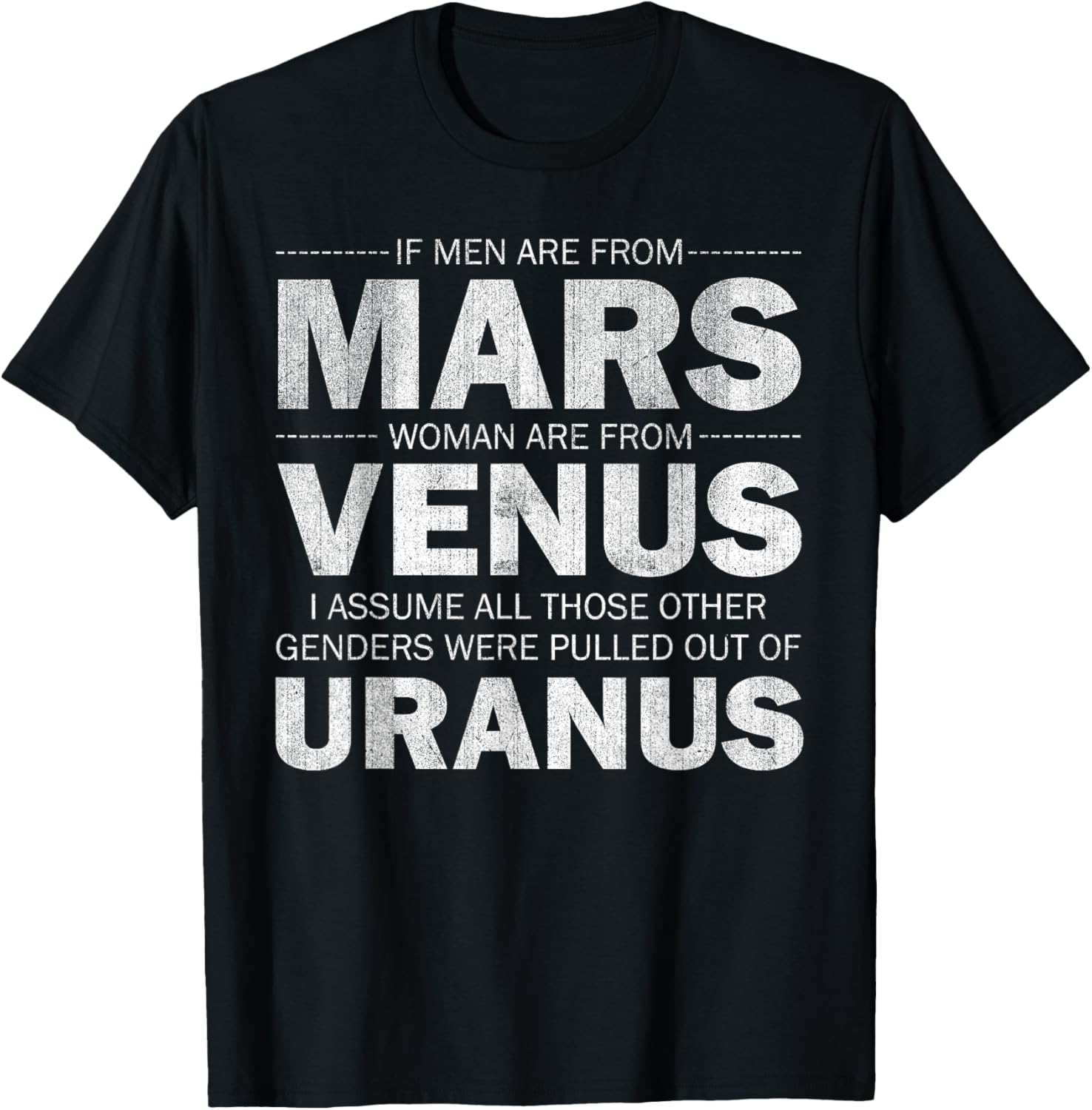 If Men Are From Mars And Women From Venus T-Shirt - T-Shirt | Black