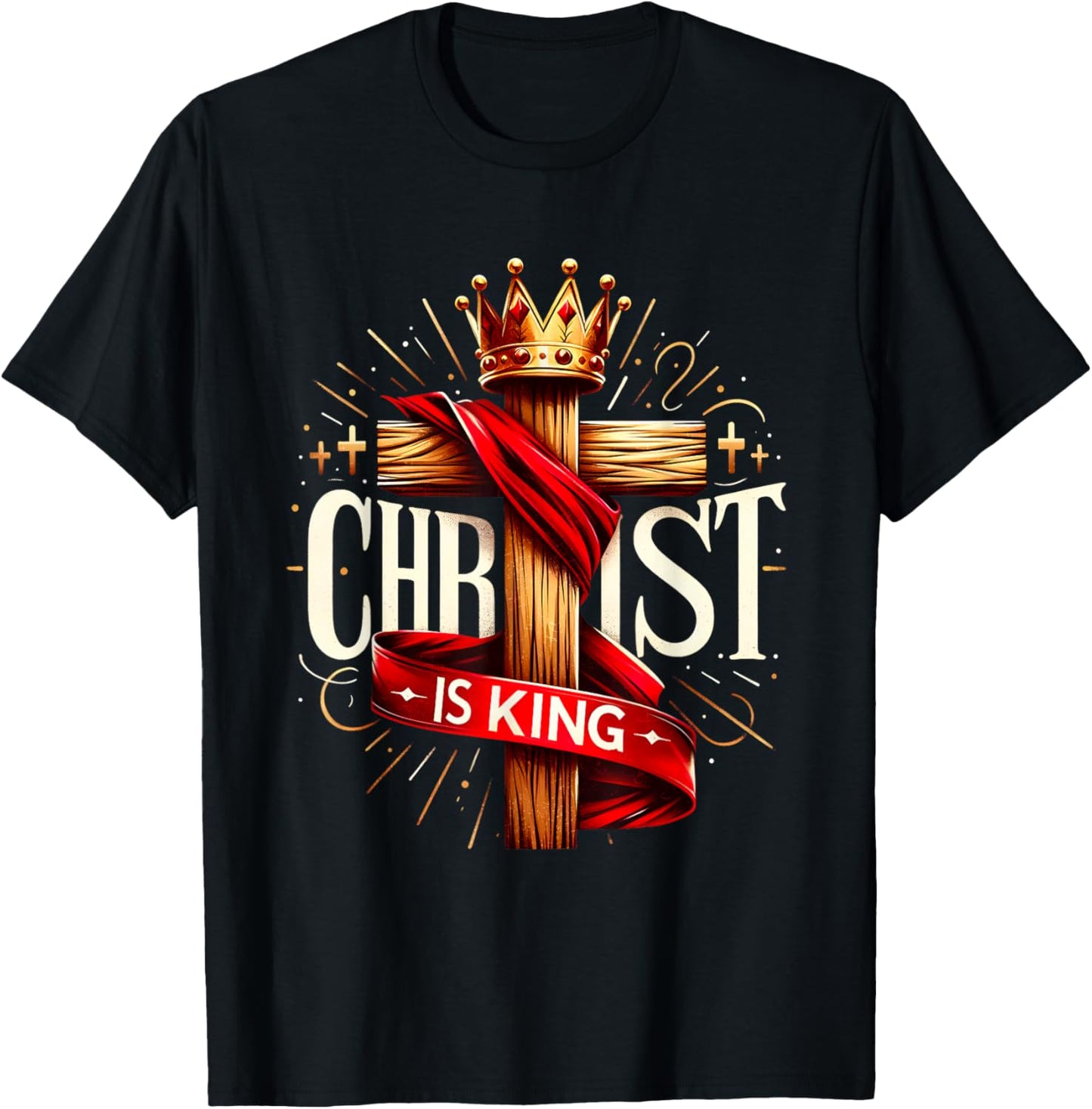 Christ Is King Christian Bible Verse Christian Jesus Cross T-Shirt - T-Shirt | Black